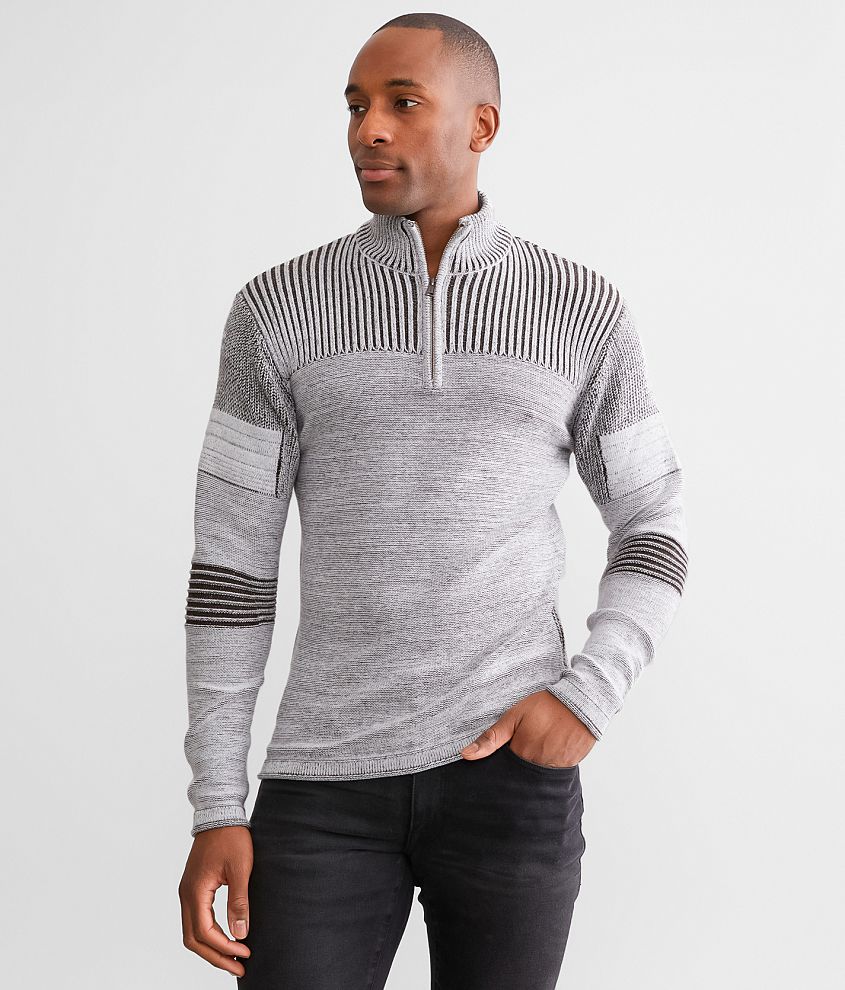 Outpost Makers Quarter Zip Sweater - Men's Sweaters in White Brown