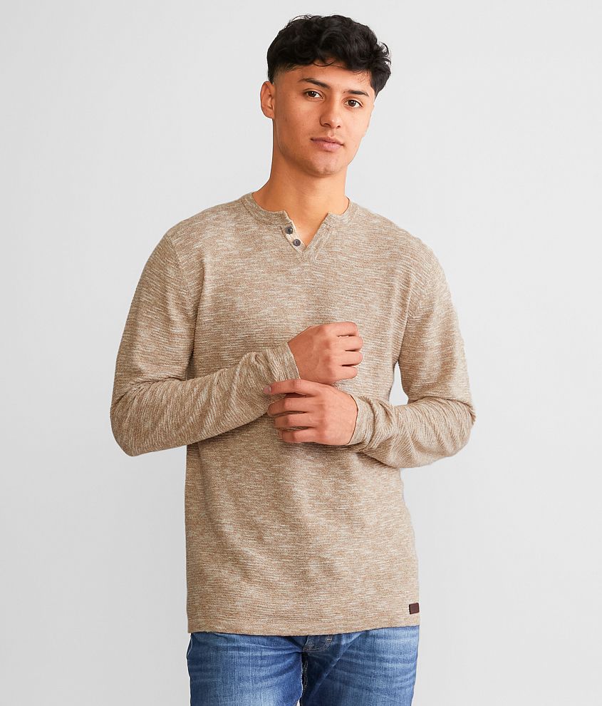 Outpost Makers Textured Henley Sweater front view