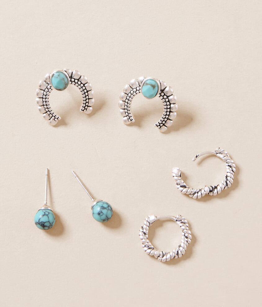 3 Pack Horseshoe Earring Set - thumbnail 2