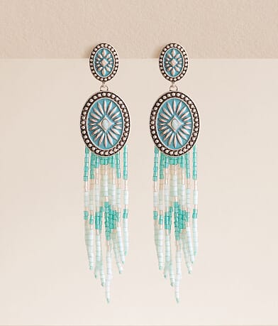 Lainey Wilson Beaded Fringe Earring front view