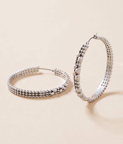 Lainey Wilson Textured Hoop Earring front view