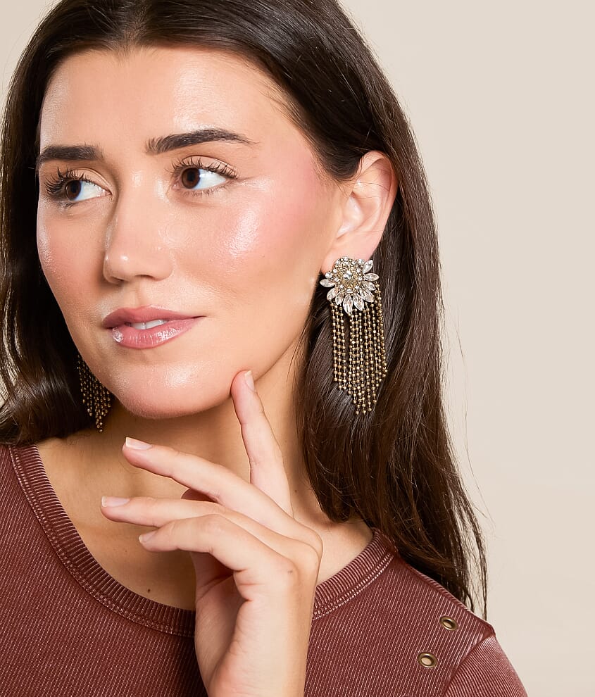 Shot Bead Fringe Earring
