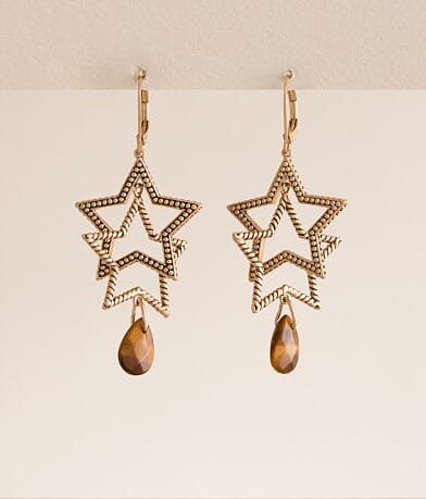 Lainey Wilson Double Star Drop Earring front view