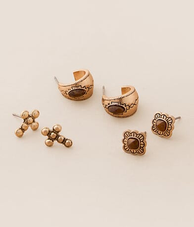 Lainey Wilson 3 Pack Western Earring Set front view