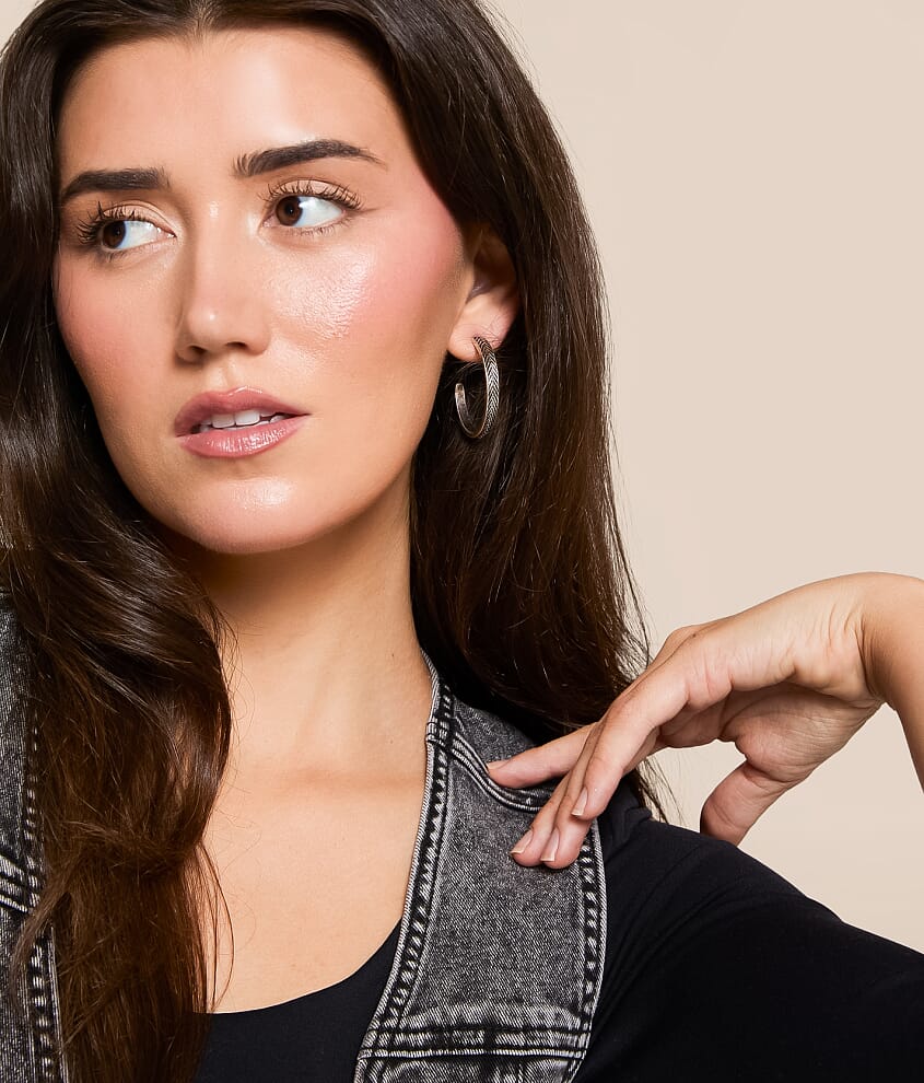 Engraved Hoop Earring