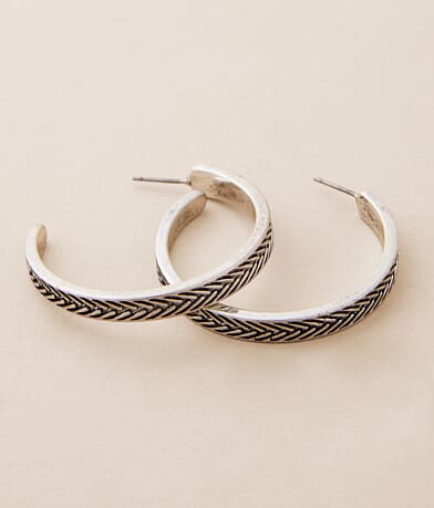 Lainey Wilson Engraved Hoop Earring front view