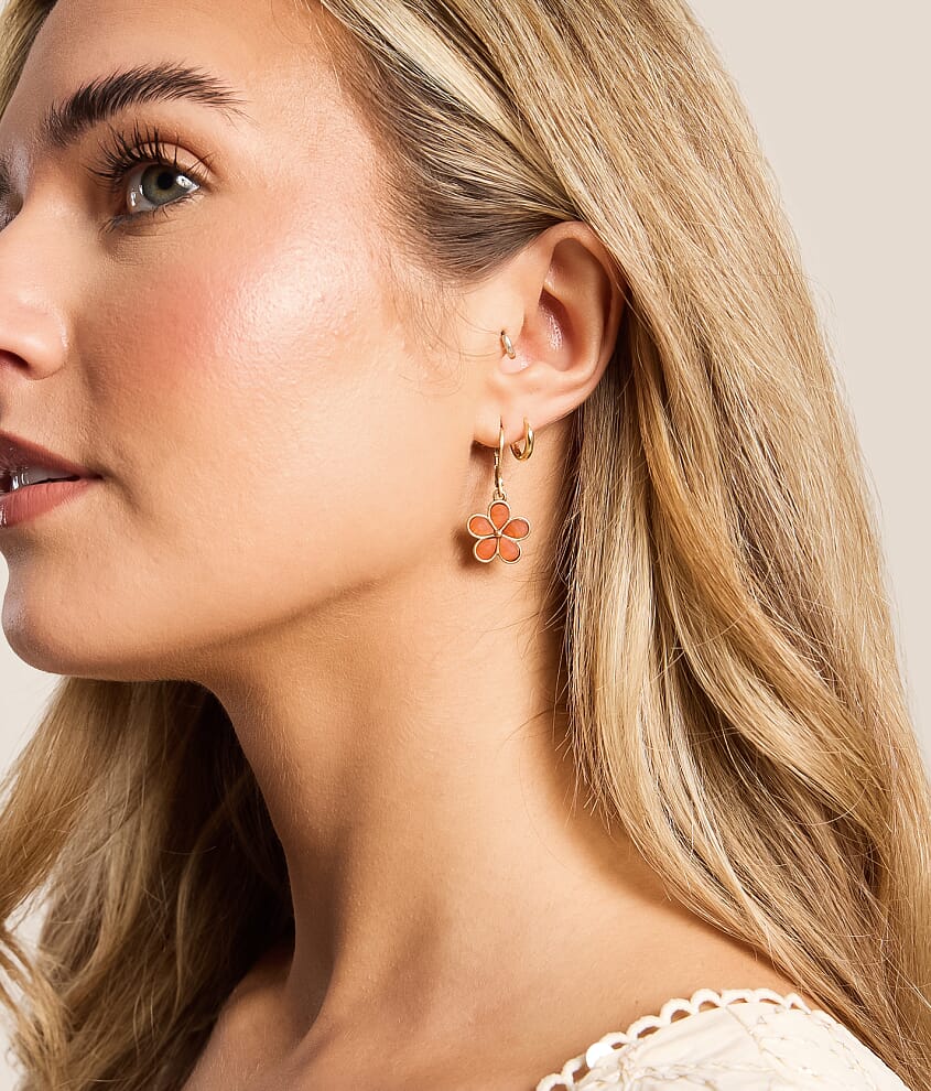 3 Pack Horseshoe &amp; Flower Earring Set - thumbnail 3