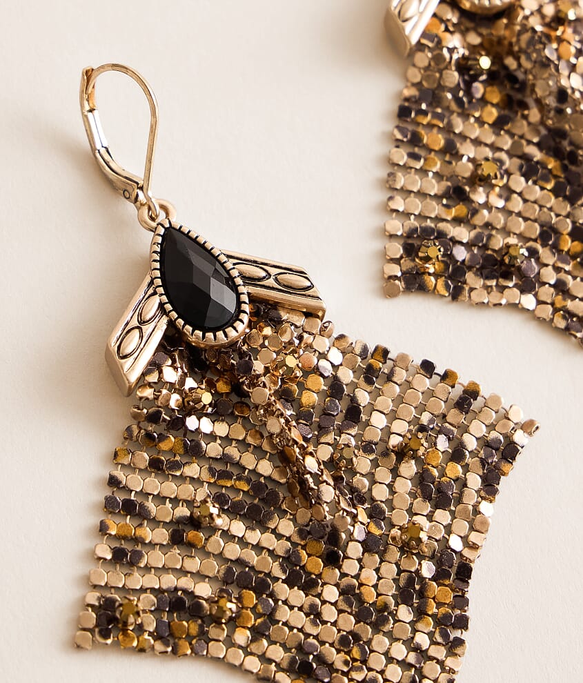 Metal Mesh Drop Earring