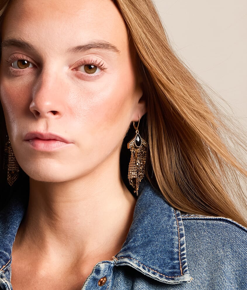 Metal Mesh Drop Earring - thumbnail 4