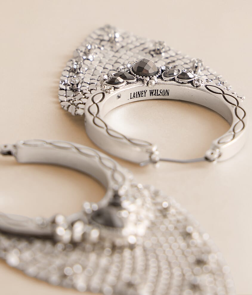 Metal Mesh Hoop Earring - thumbnail 3