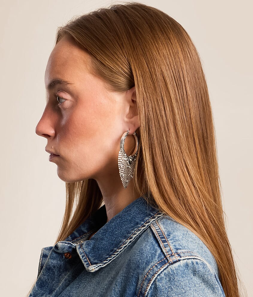 Metal Mesh Hoop Earring