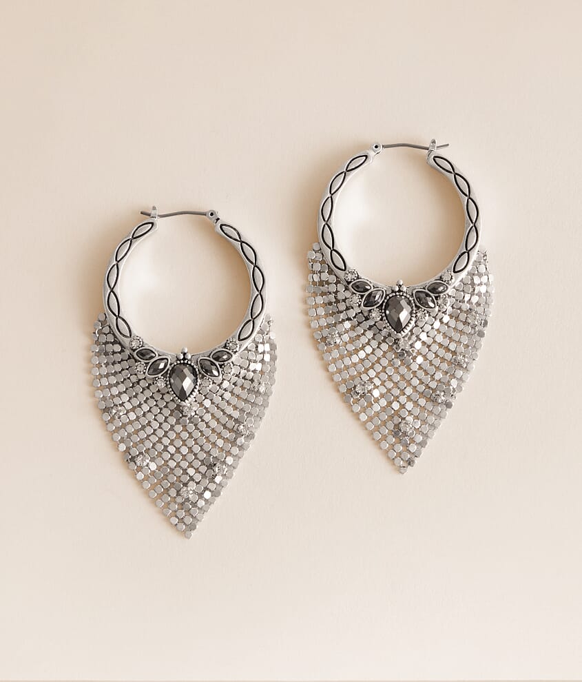 Metal Mesh Hoop Earring