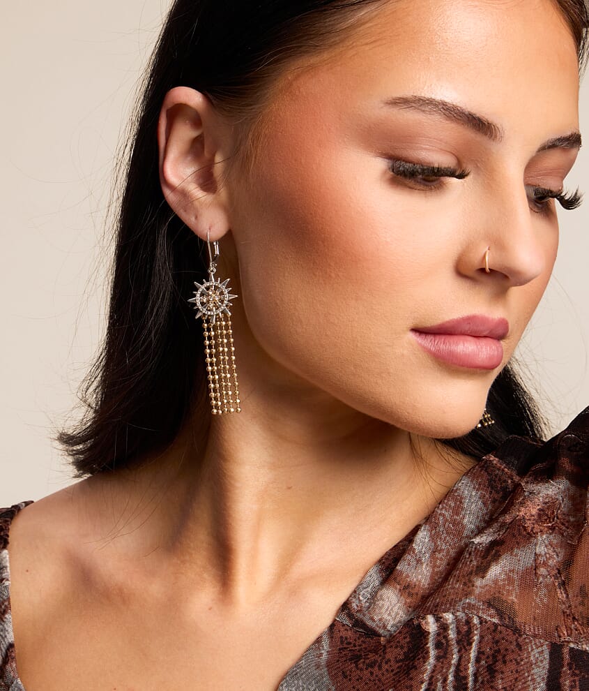 Starburst Chain Fringe Earring