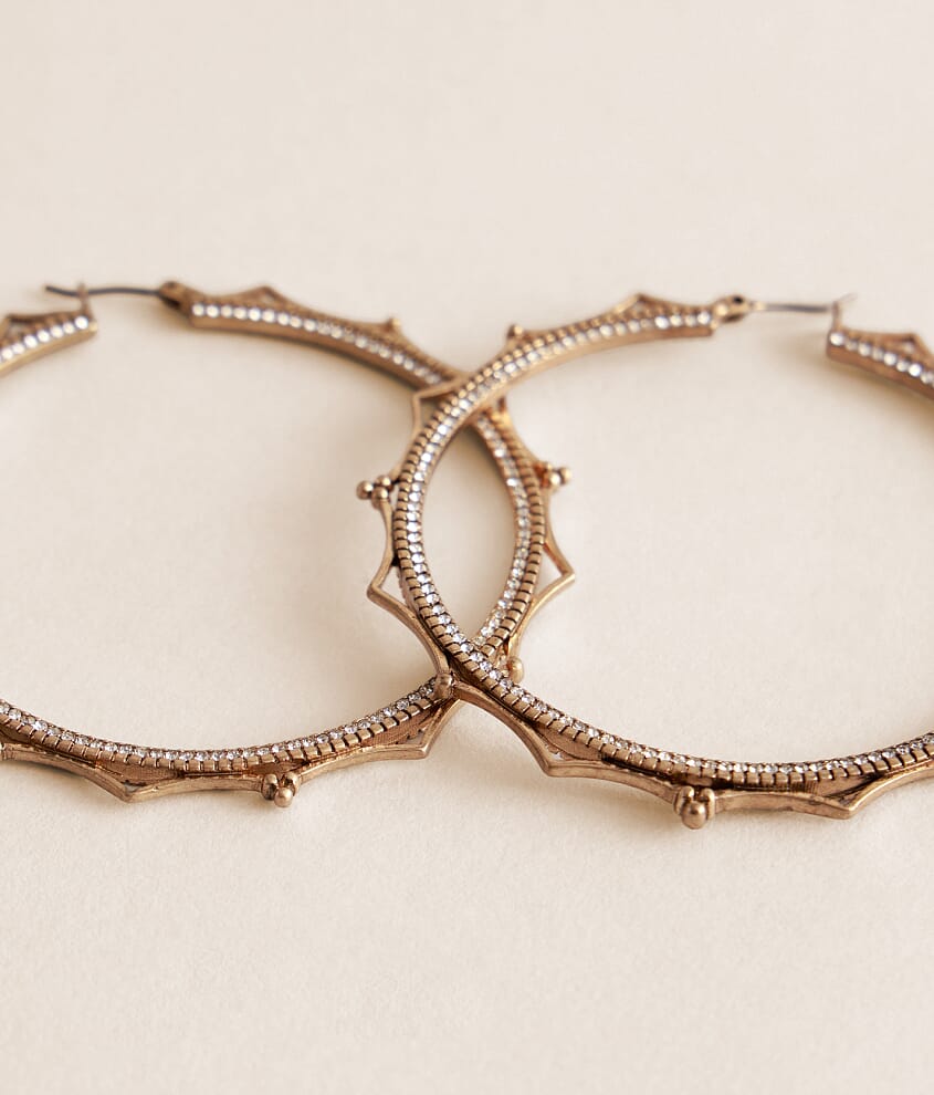Pave Scalloped Hoop Earring