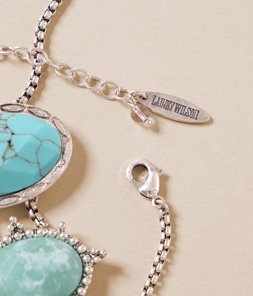 Turquoise Stone Fringe Necklace - thumbnail 3