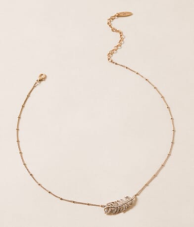 Lainey Wilson Glitz Feather Necklace front view