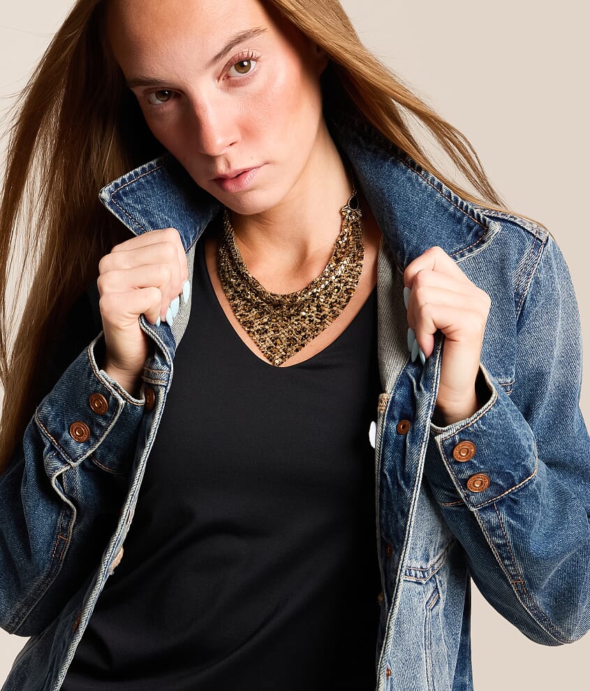 Metal Mesh Statement Necklace - thumbnail 4