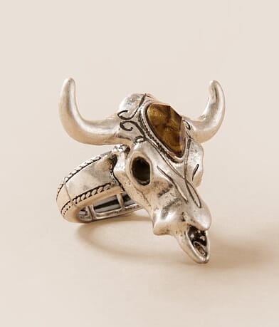 Lainey Wilson Bull Head Stretch Ring front view