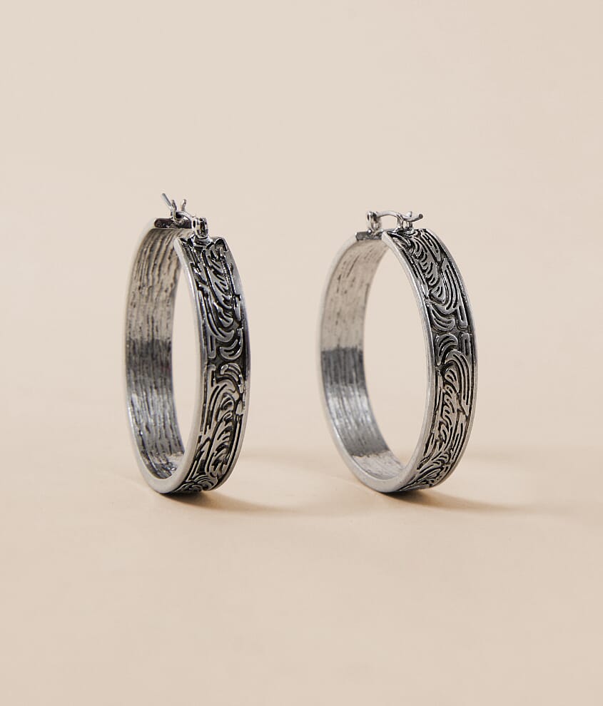 Engraved Hoop Earring