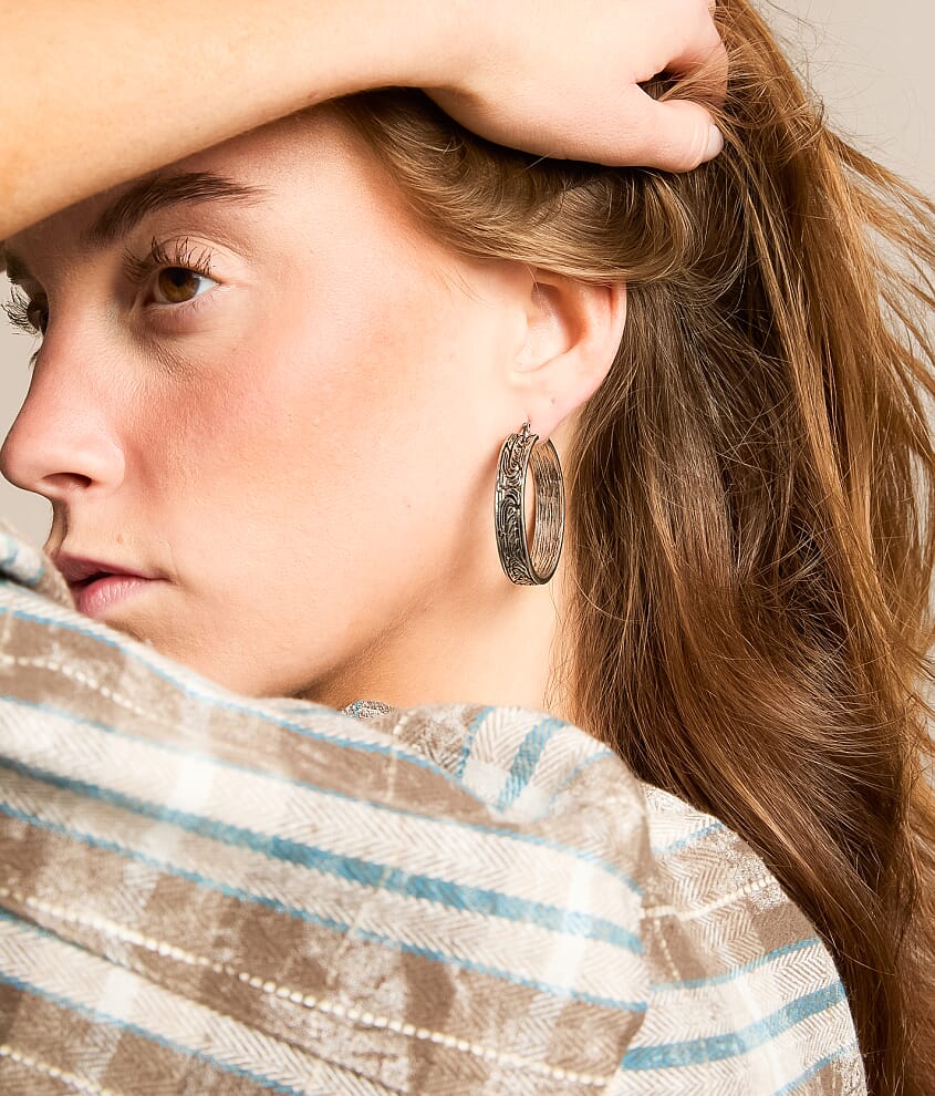 Engraved Hoop Earring