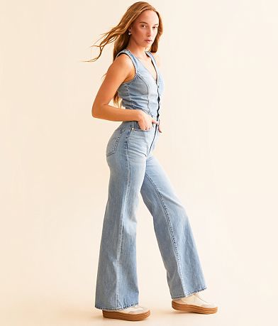 Levi&apos;s&#174; Premium Wide Leg Denim Jumpsuit FULL_LEFT_SIDE