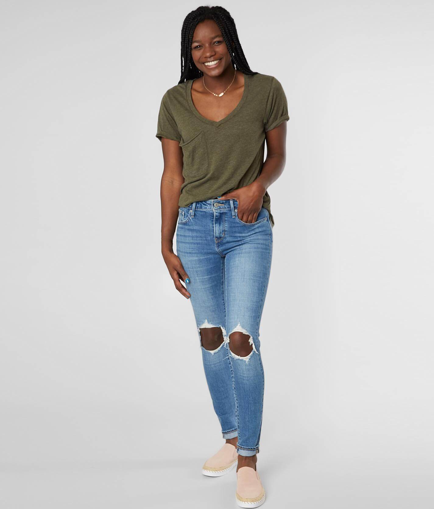 levi's 721 high rise skinny rugged indigo