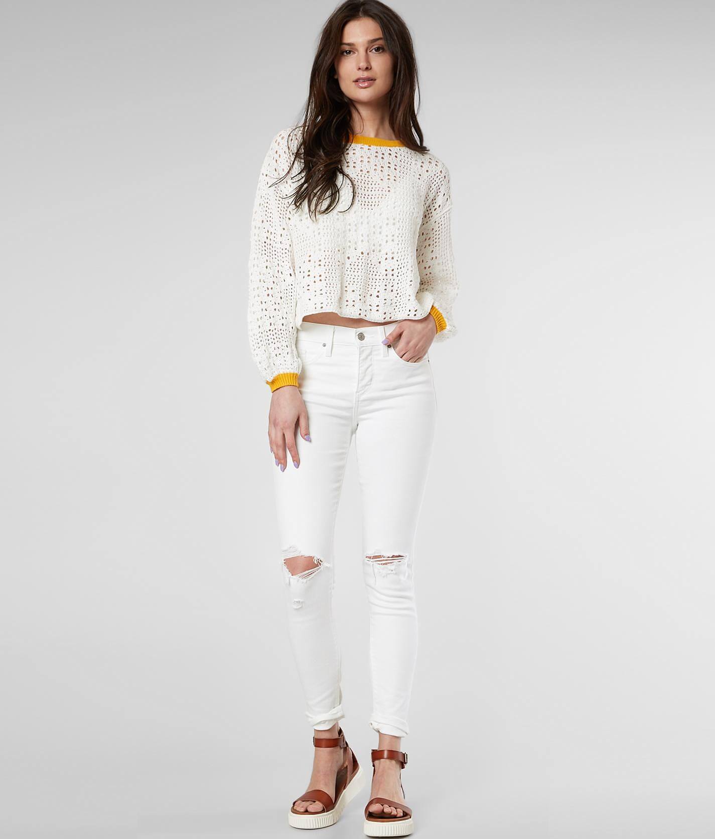 levi's white skinny stretch jeans