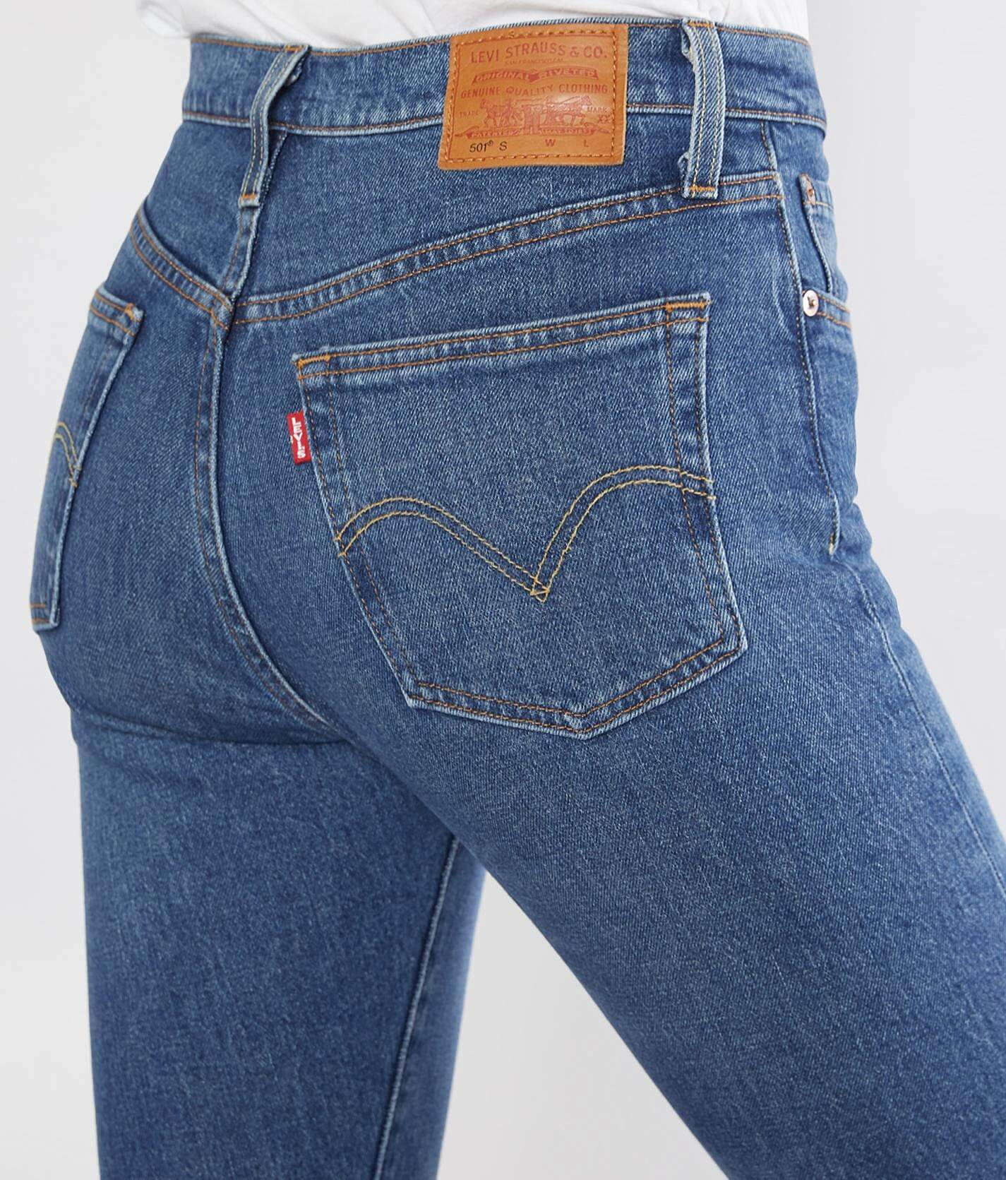 levi's 501 customized skinny jeans