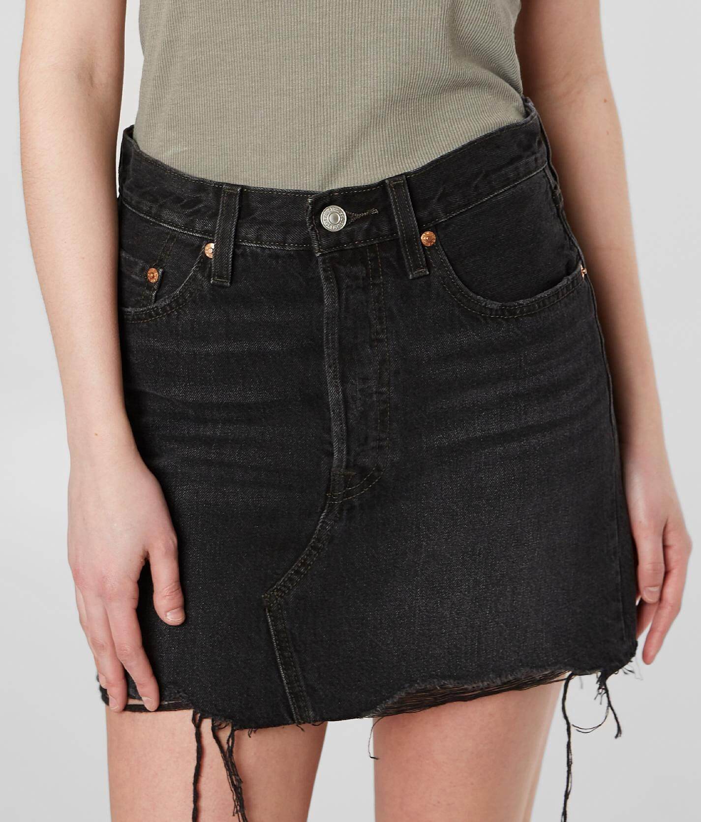 levi's deconstructed skirt black