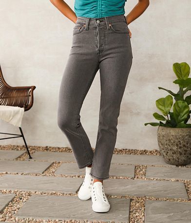 Nota Descendencia Elevado straight leg grey jeans women seta boicotear  televisor