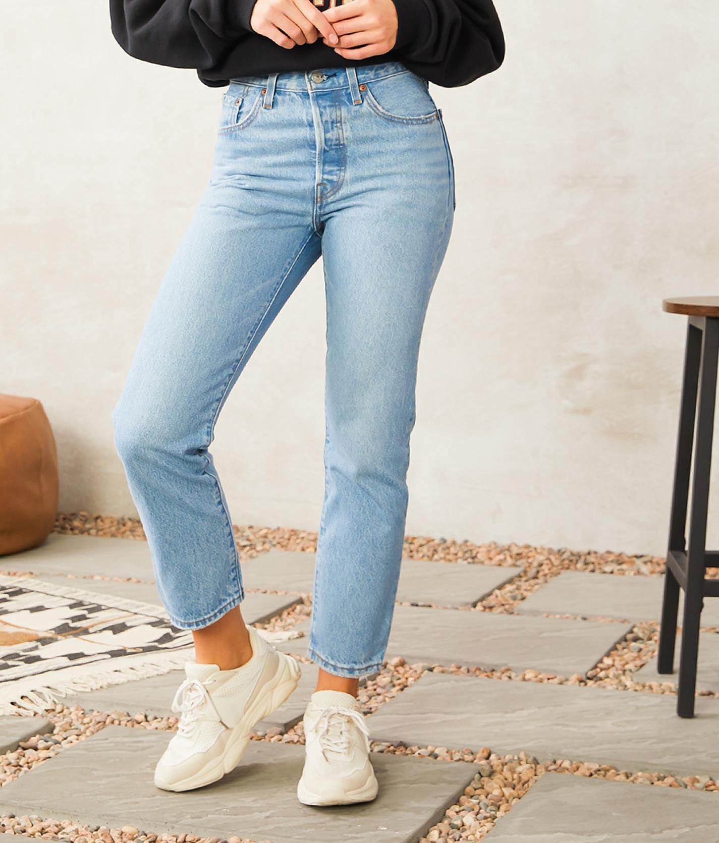 Levi's 501 crop high hot sale waist