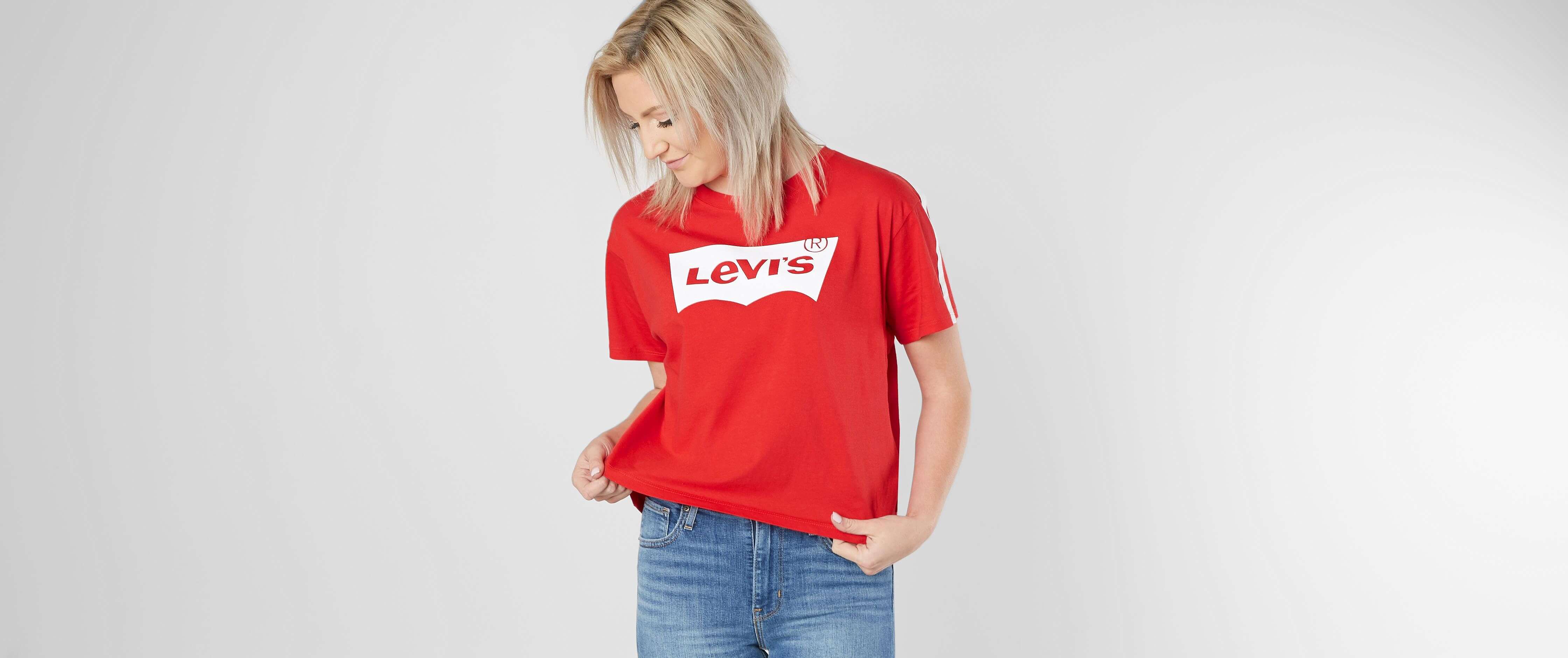 womens red levi t shirt