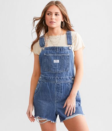 Listicle Undone Flare Denim Overalls - Women's Rompers/Jumpsuits