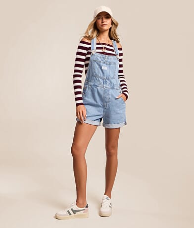 Vintage Cuffed Overall Short