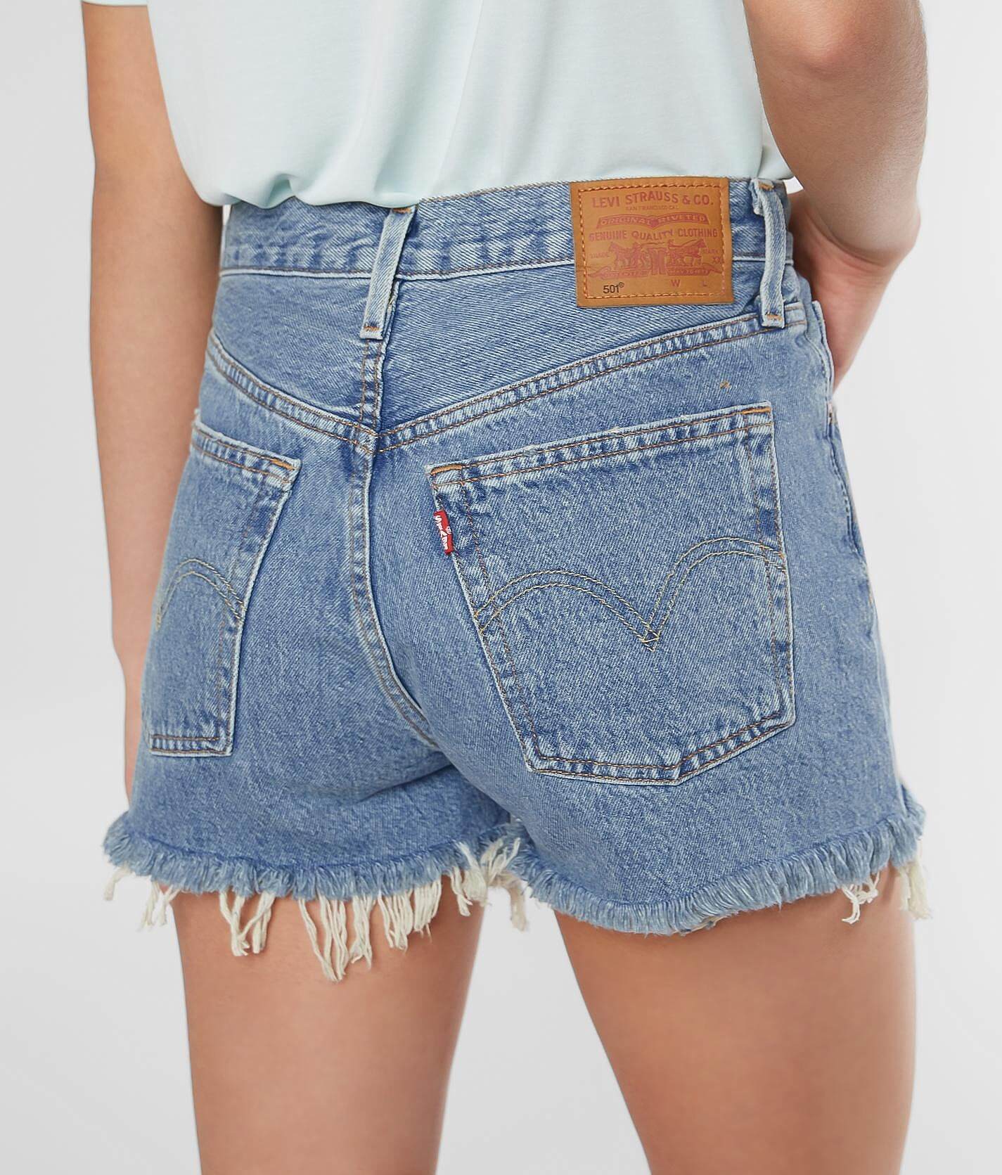 levi's 501 high rise shorts flat broke