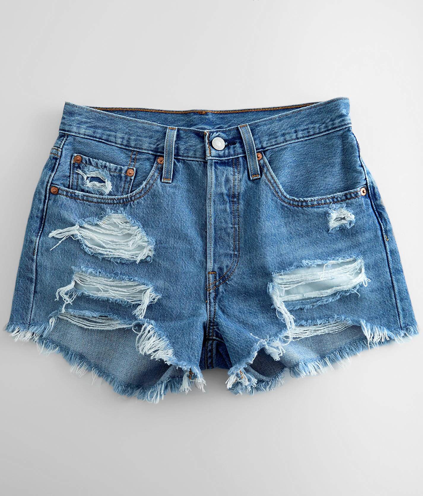 levis 501 shorts ripped