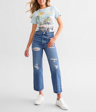 Ribcage Straight Ankle Jean in Summer Slide