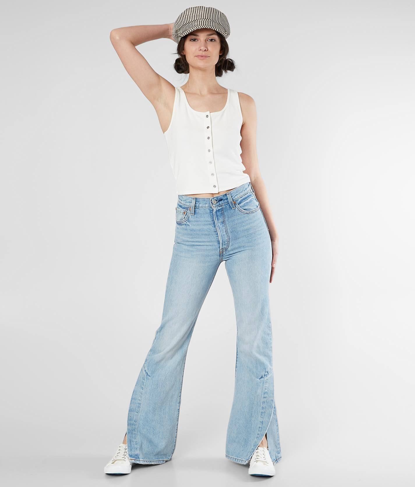 Premium Ribcage Split Flare Jean 