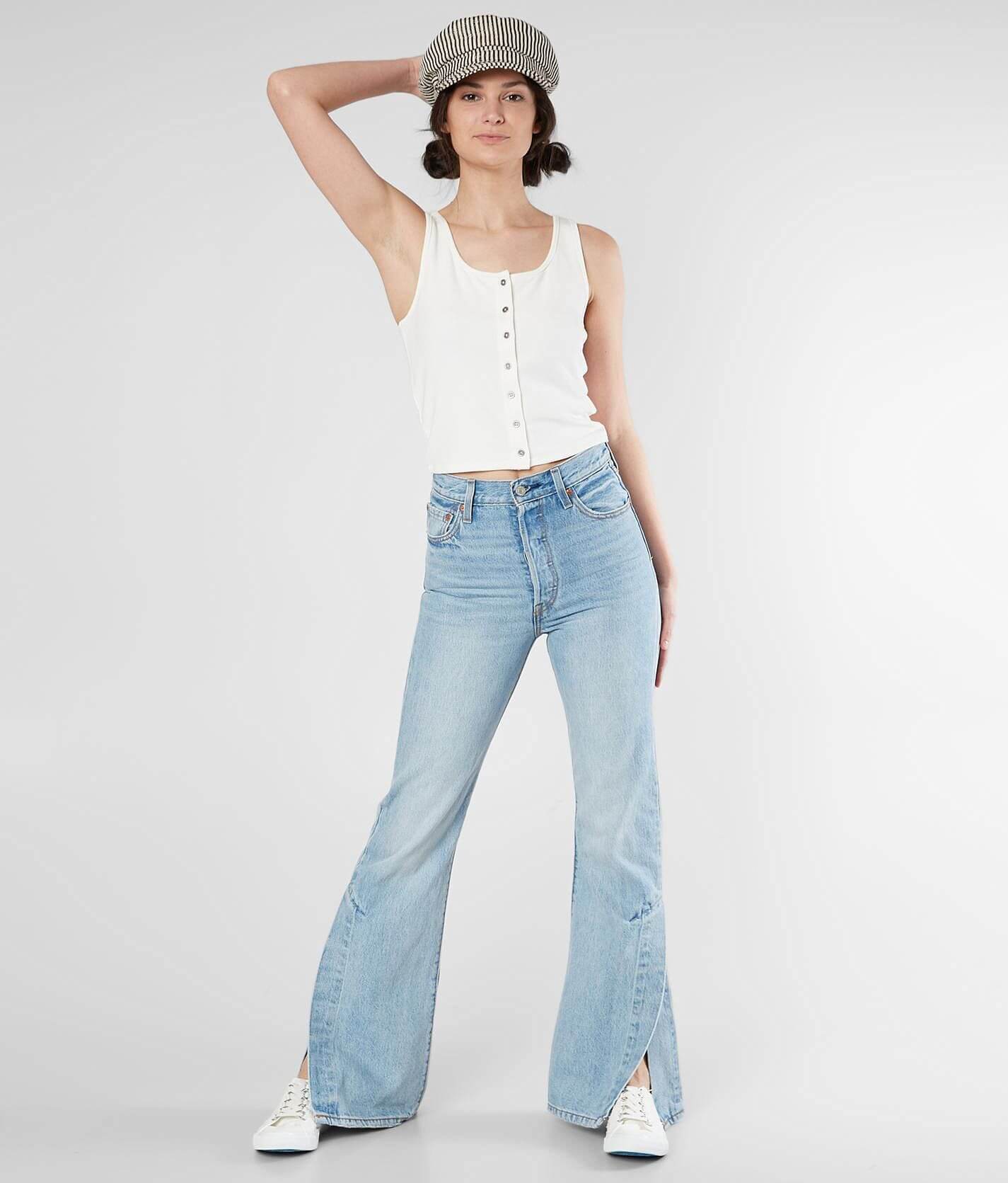 Levi's Ribcage Split Flare Jeans in Blue