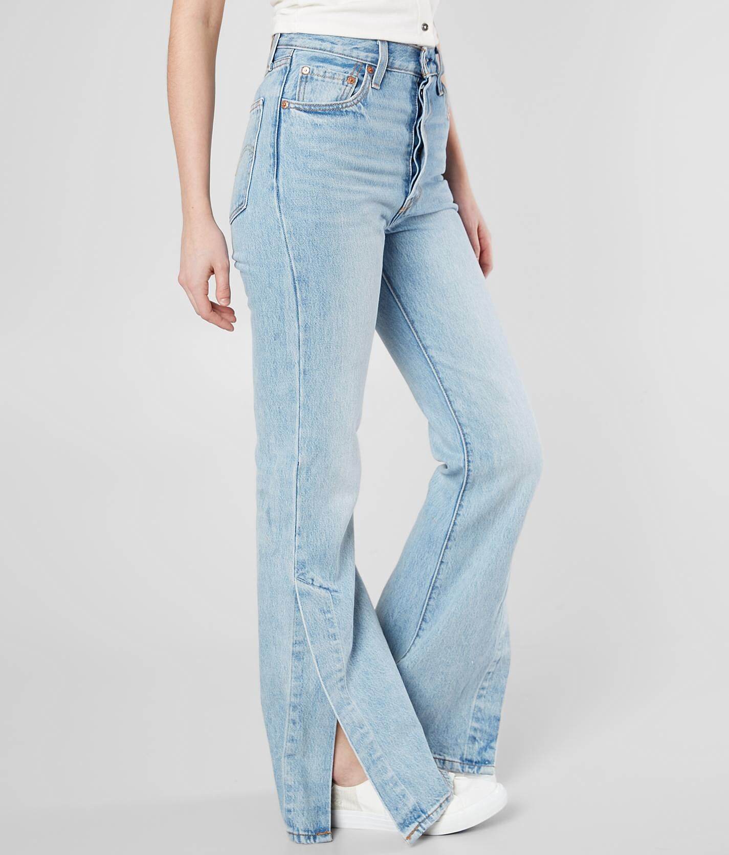 levi's ribcage split flare jeans