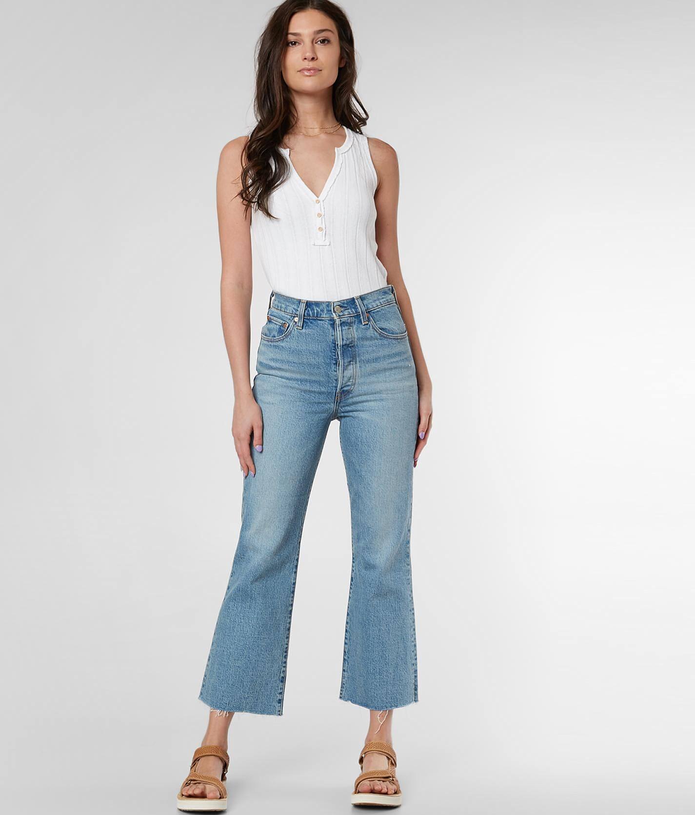 ribcage cropped flare women's jeans