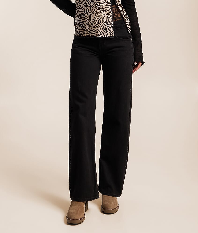 Superlow Loose Rhinestone Jean
