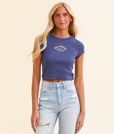 Billabong Ride The Waves Cropped Baby T-Shirt front view