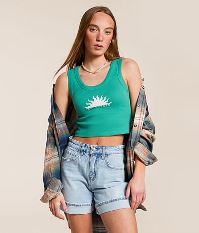 Billabong New Beginnings Cropped Tank Top front view