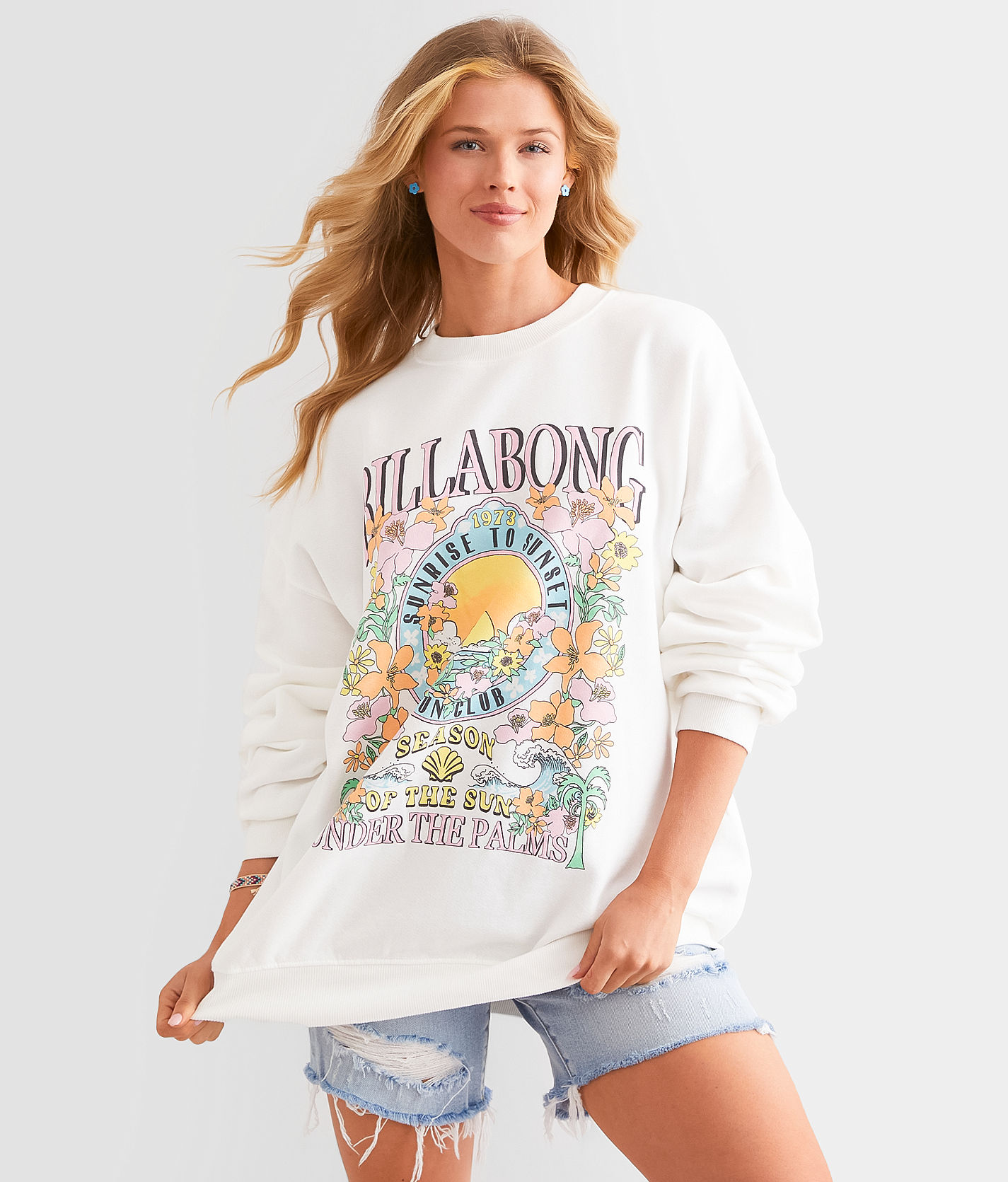 Billabong Ride In Graphic Oversized Pullover - Women's