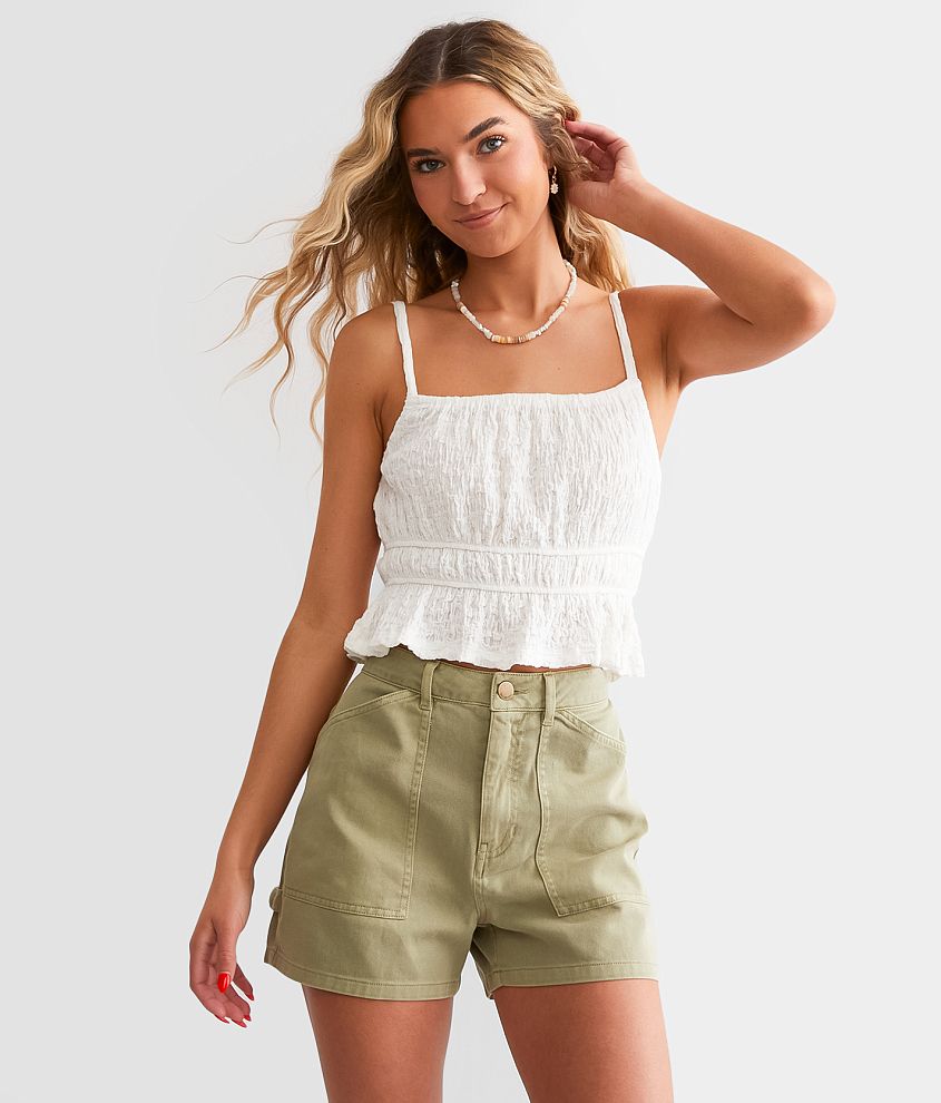 Billabong Free Flow Peplum Cropped Tank Top