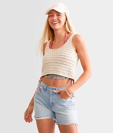 Billabong Hot Shot Cropped Sweater Tank Top front view