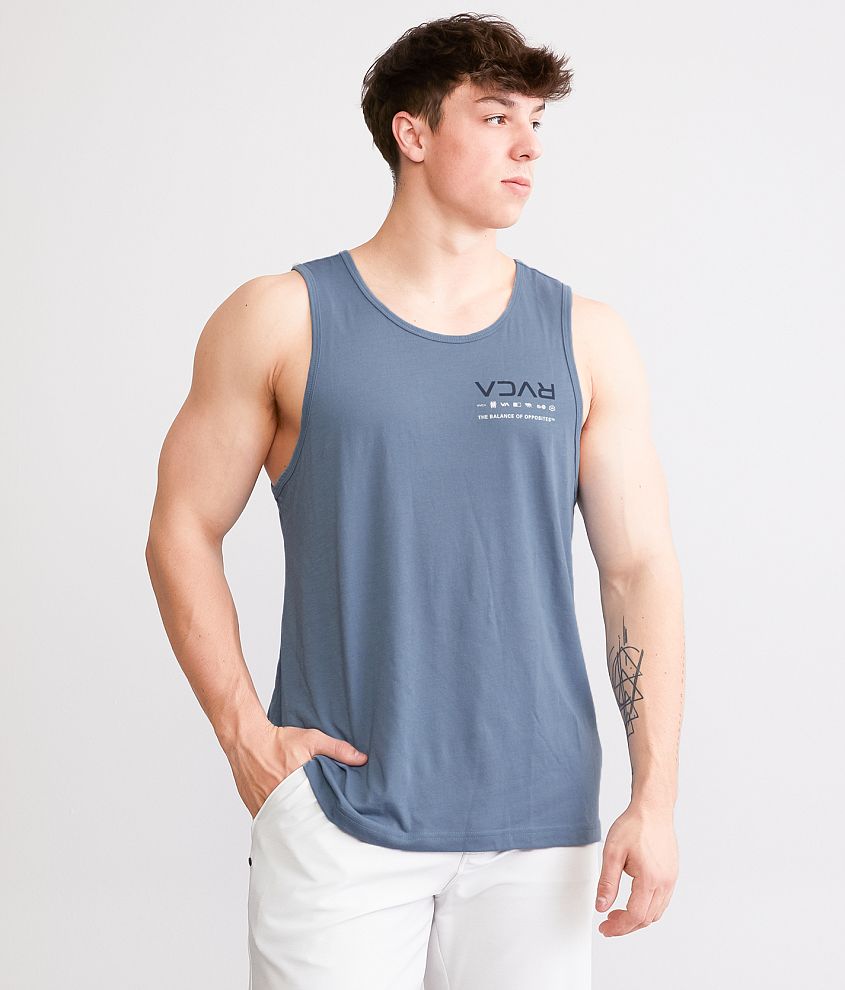 RVCA Splitter Stacks Sport Tank Top front view