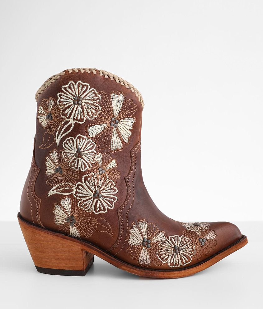 Liberty Black Floral Western Leather Boot front view
