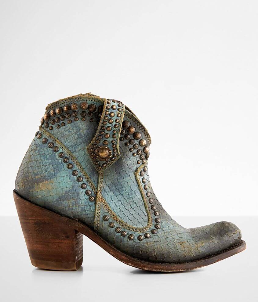 Liberty Black Ella Leather Western Ankle Boot Women's Shoes in Python